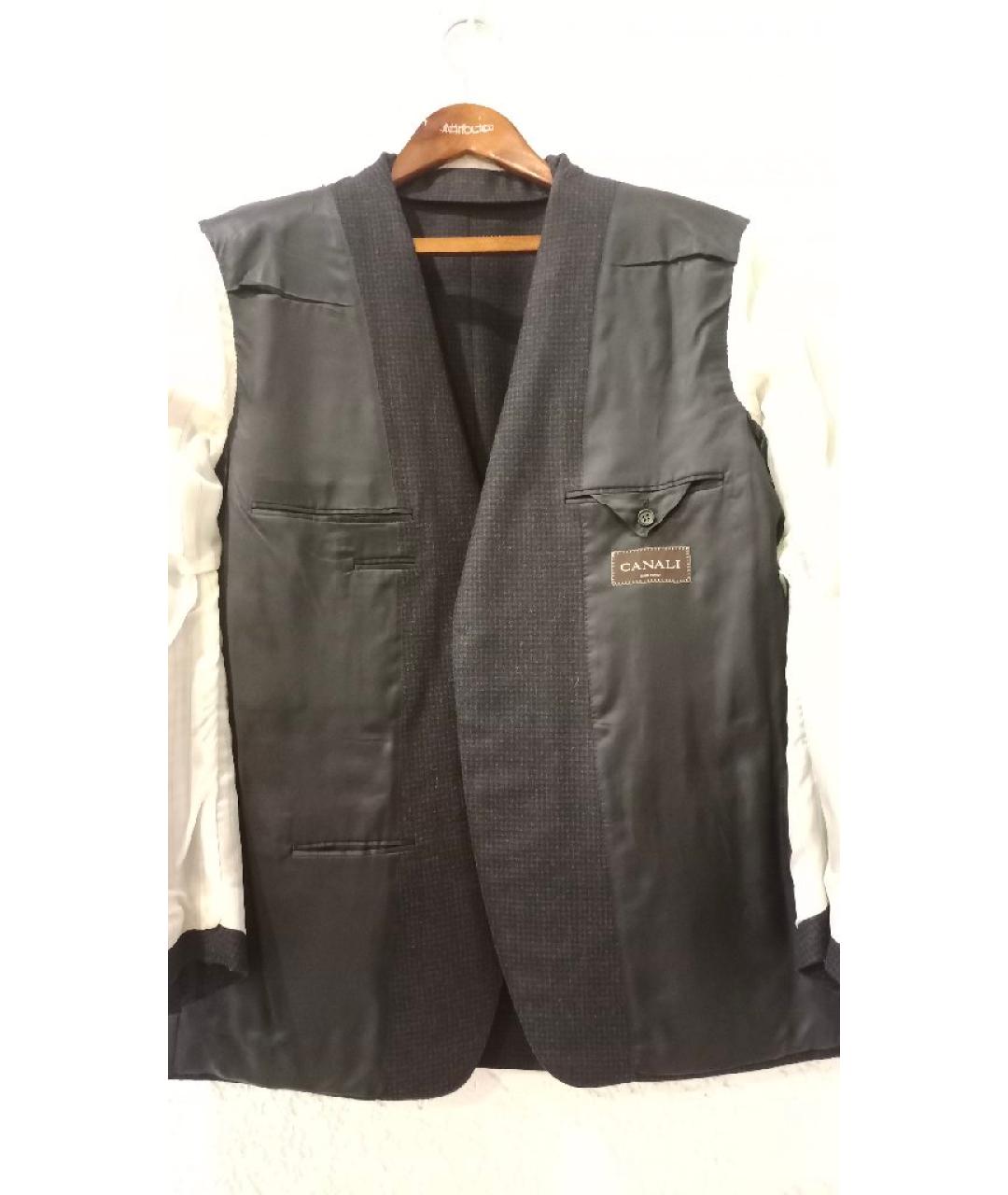 CANALI Темно-синий шерстяной пиджак, фото 5