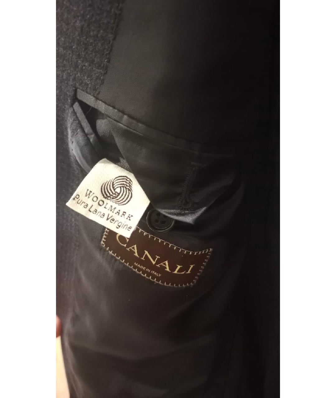 CANALI Темно-синий шерстяной пиджак, фото 9