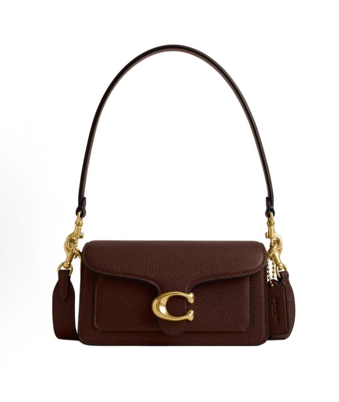 COACH Коричневая кожаная сумка через плечо, фото 9