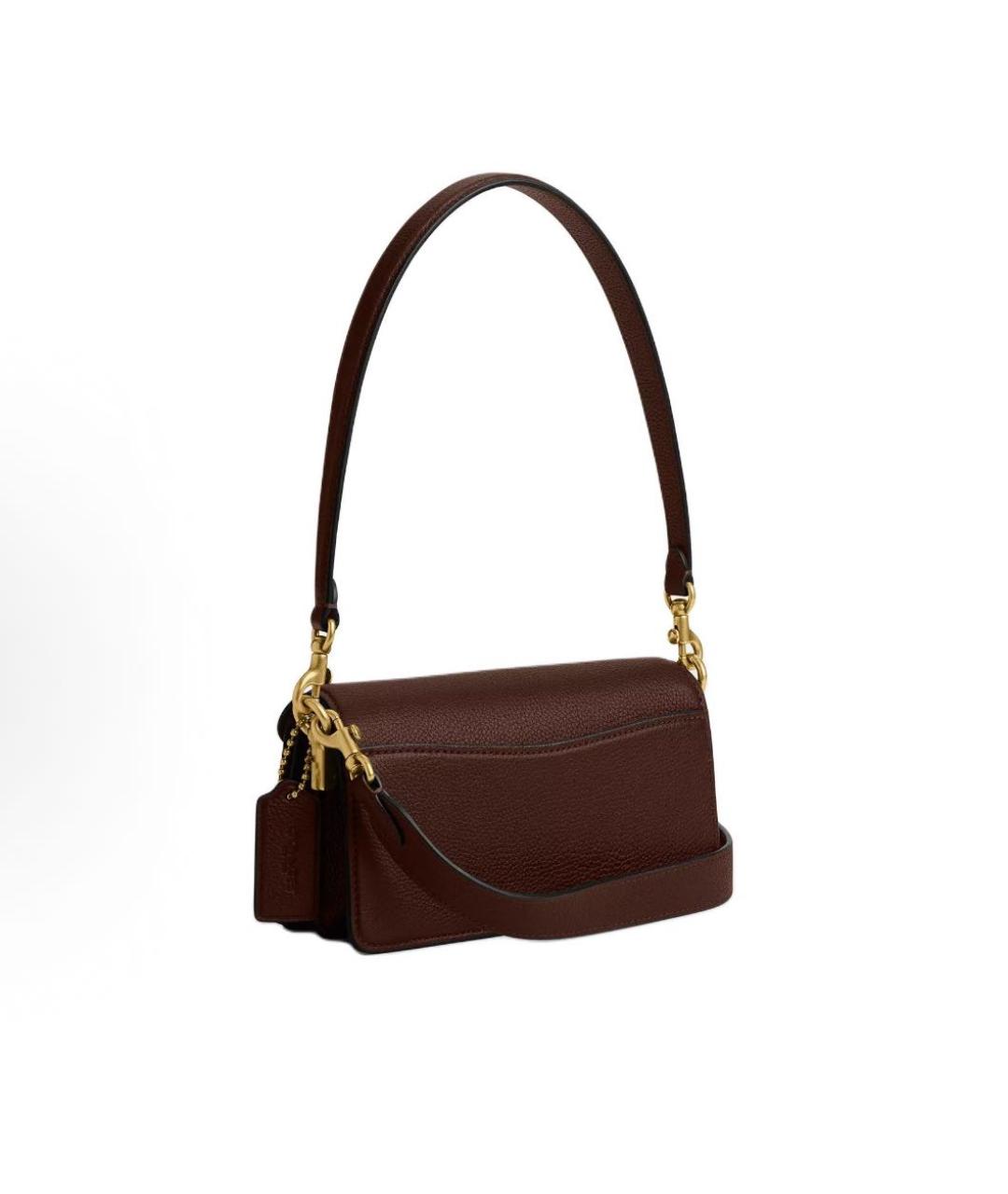 COACH Коричневая кожаная сумка через плечо, фото 2