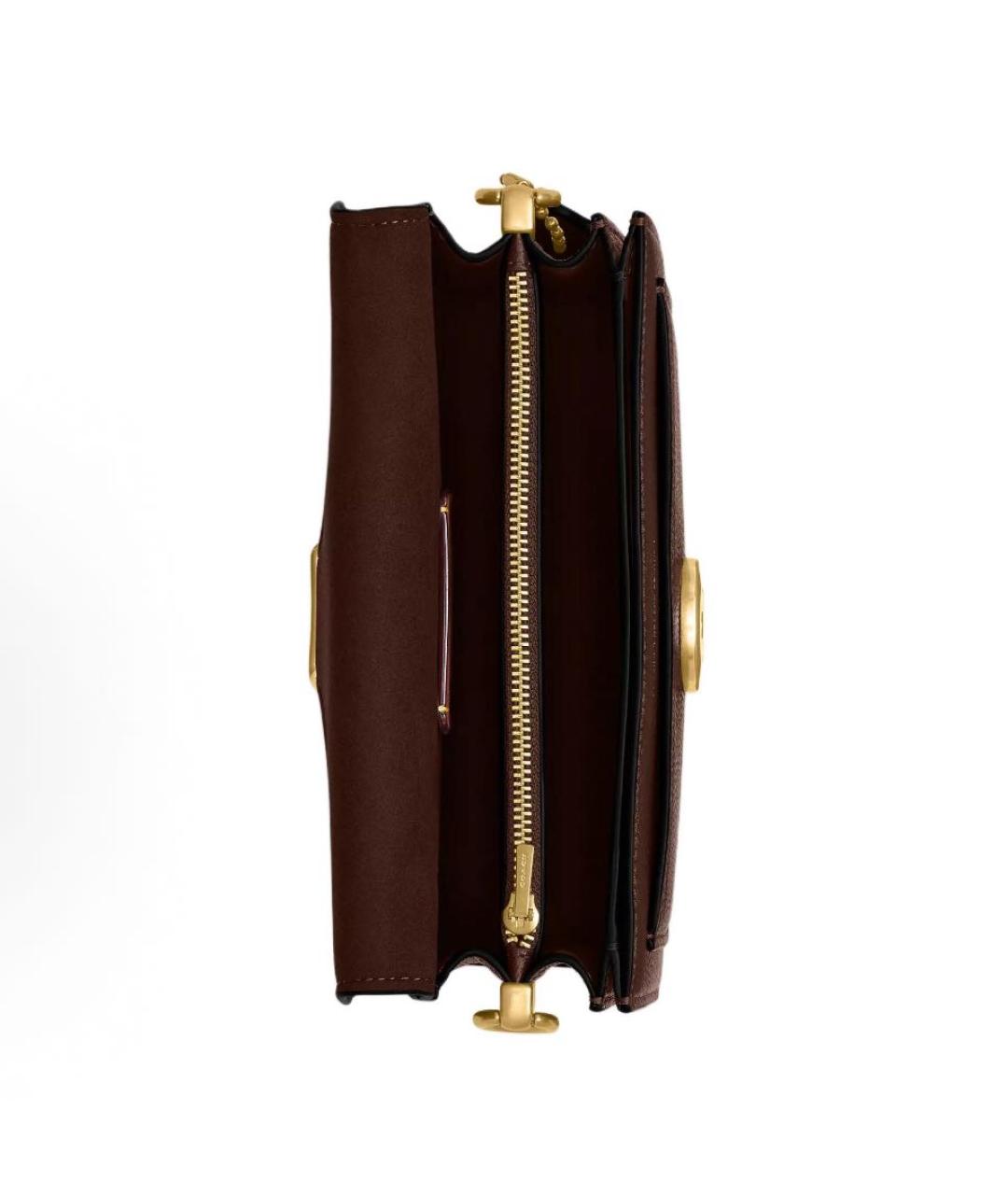 COACH Коричневая кожаная сумка через плечо, фото 3