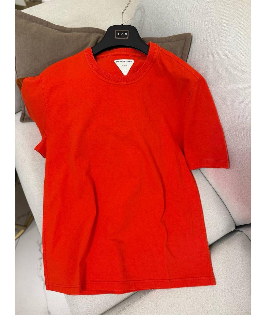 BOTTEGA VENETA Красная хлопковая футболка, фото 5