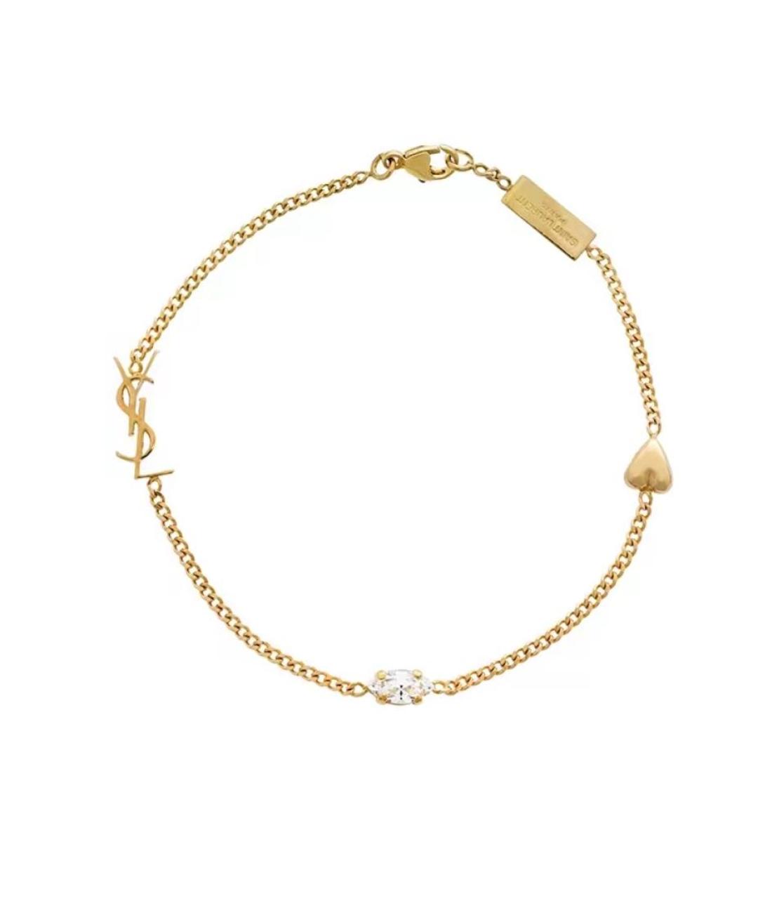 SAINT LAURENT Золотой латунный браслет, фото 5