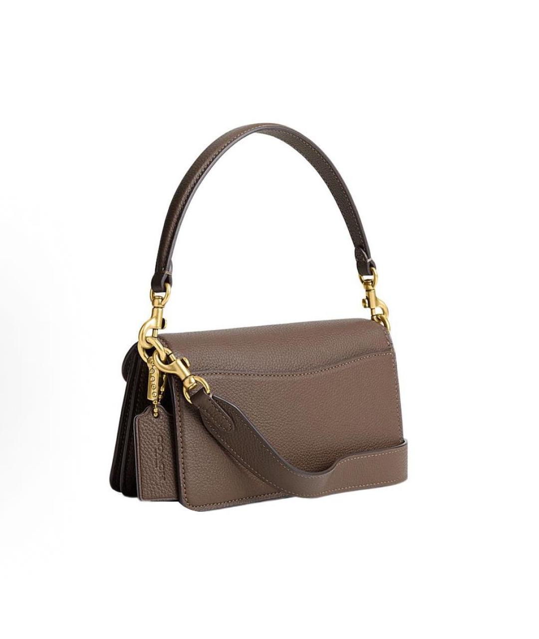 COACH Бежевая кожаная сумка через плечо, фото 2