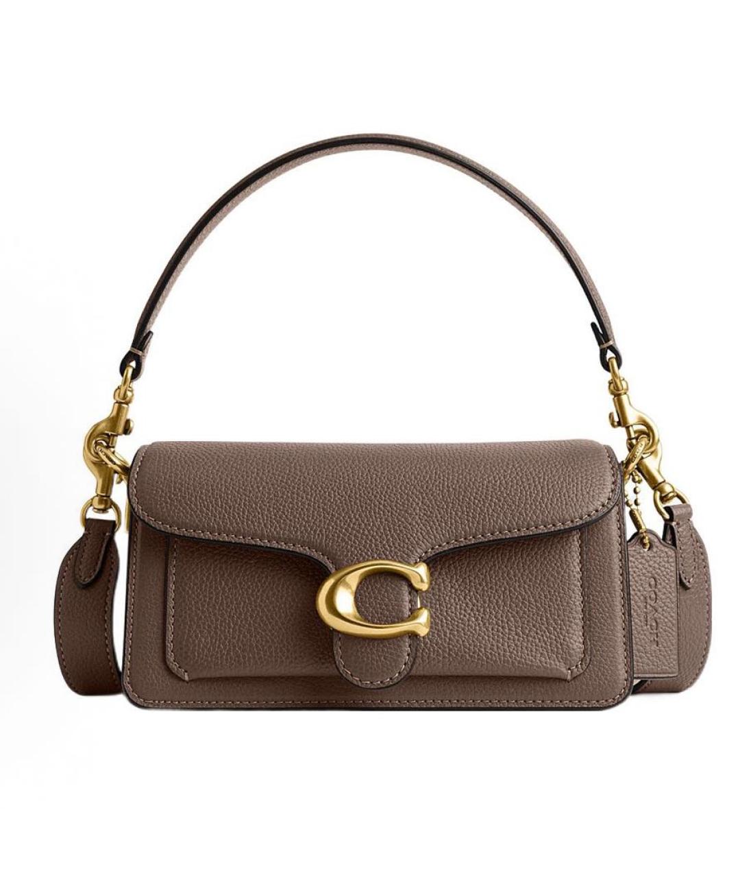 COACH Бежевая кожаная сумка через плечо, фото 9