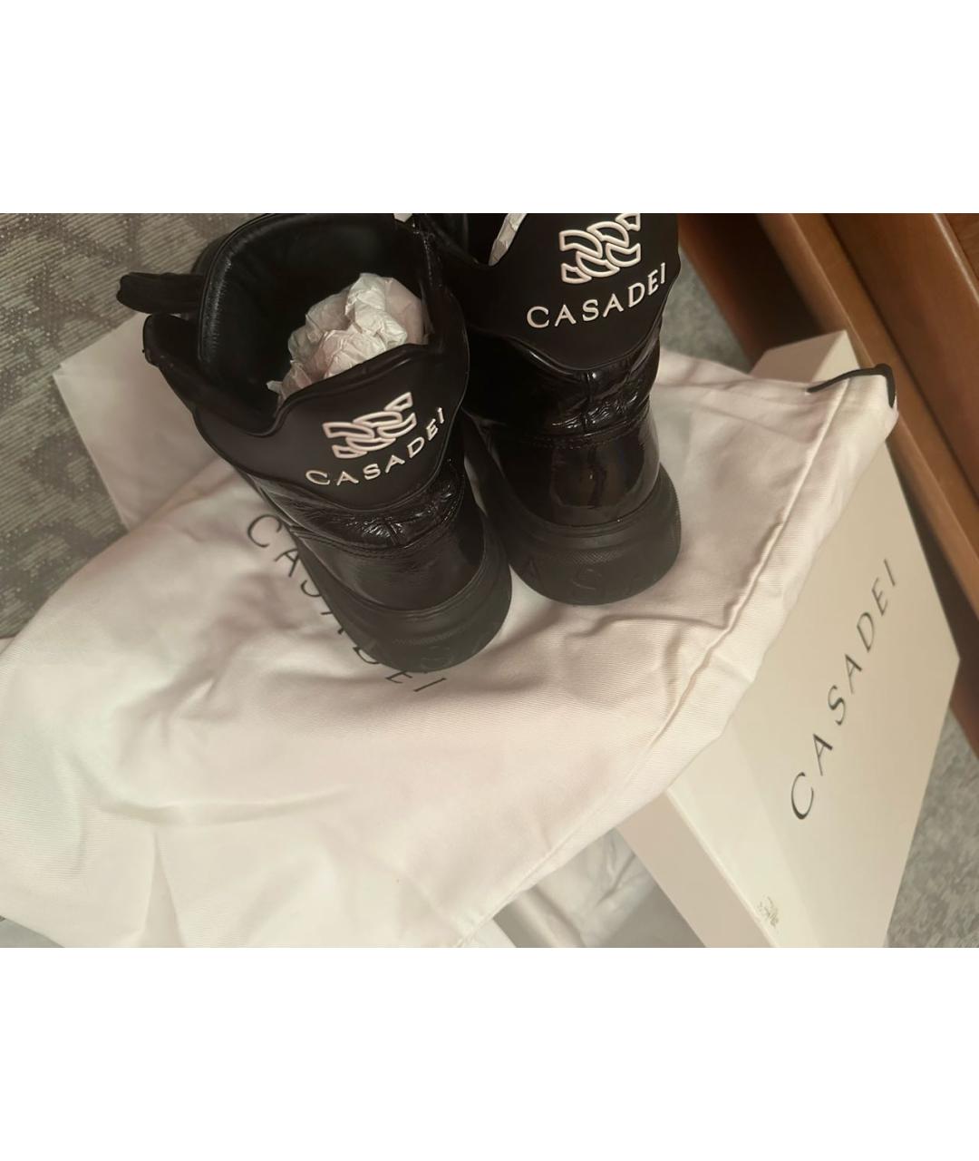 CASADEI Черные кожаные ботинки, фото 4