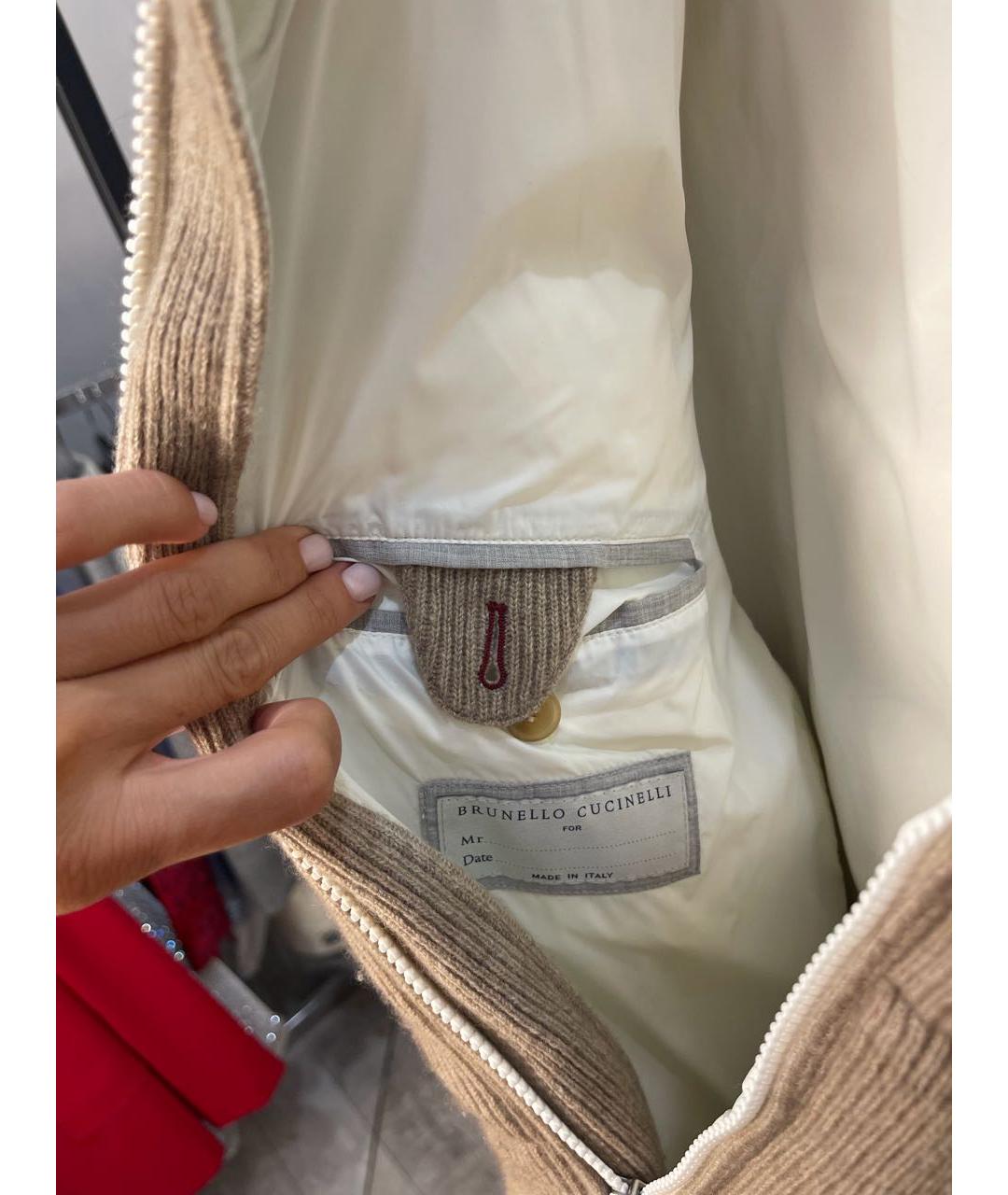 BRUNELLO CUCINELLI Бежевая кашемировая куртка, фото 3