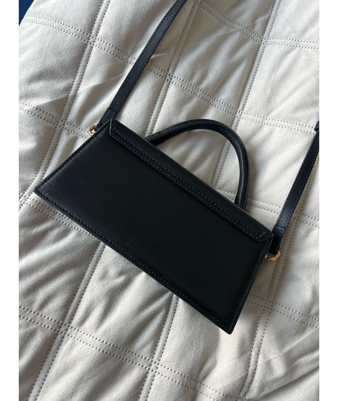 JACQUEMUS Черная кожаная сумка через плечо, фото 3