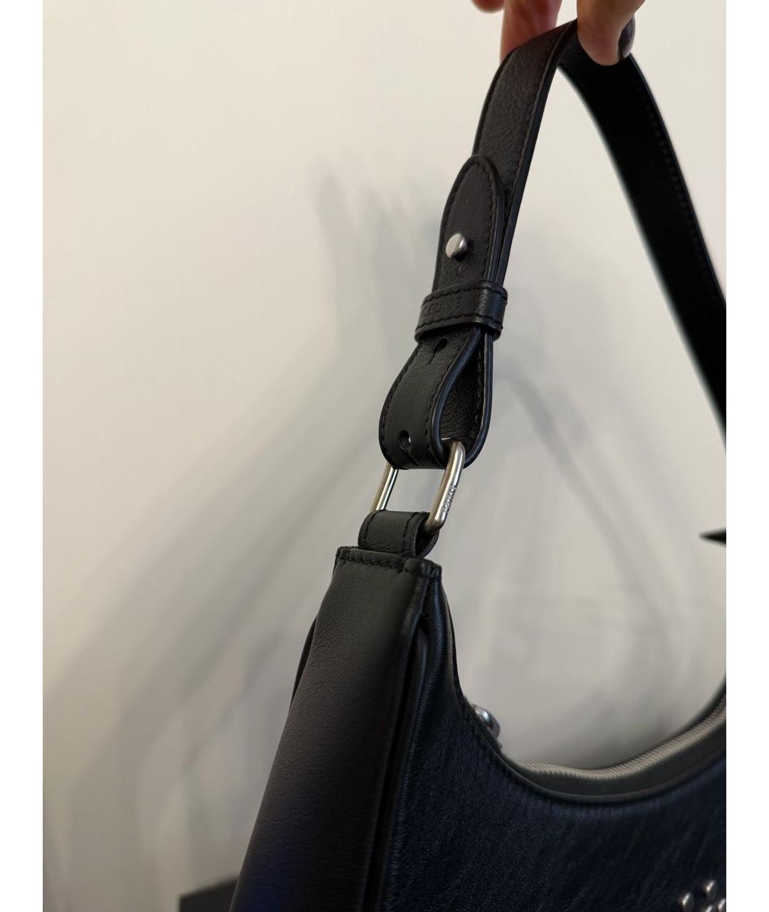 CELINE Черная кожаная сумка через плечо, фото 5