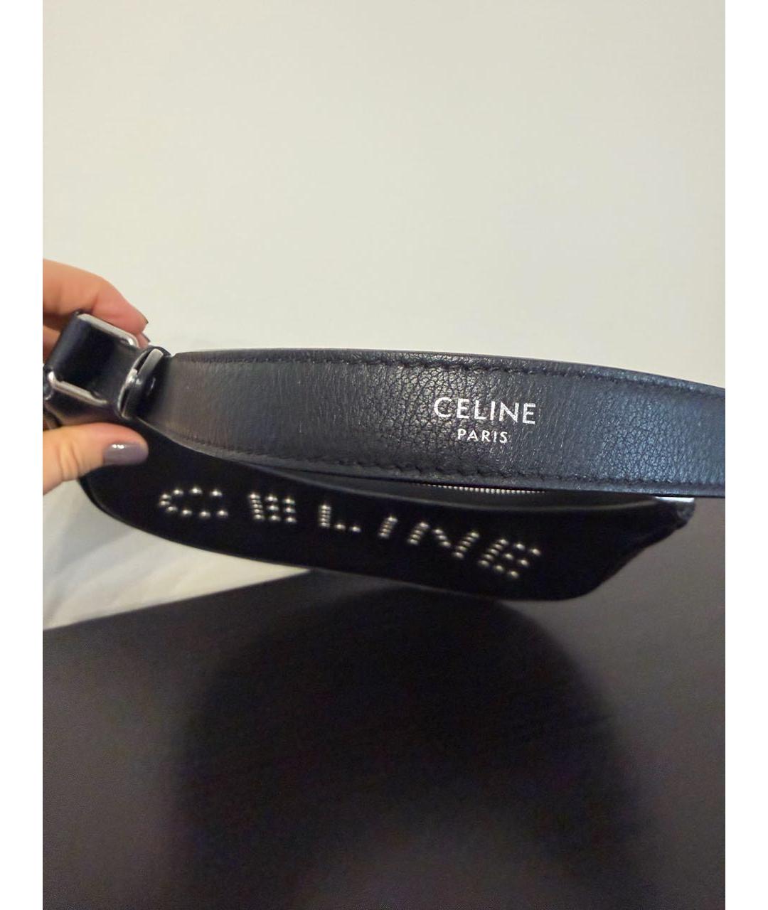 CELINE Черная кожаная сумка через плечо, фото 6