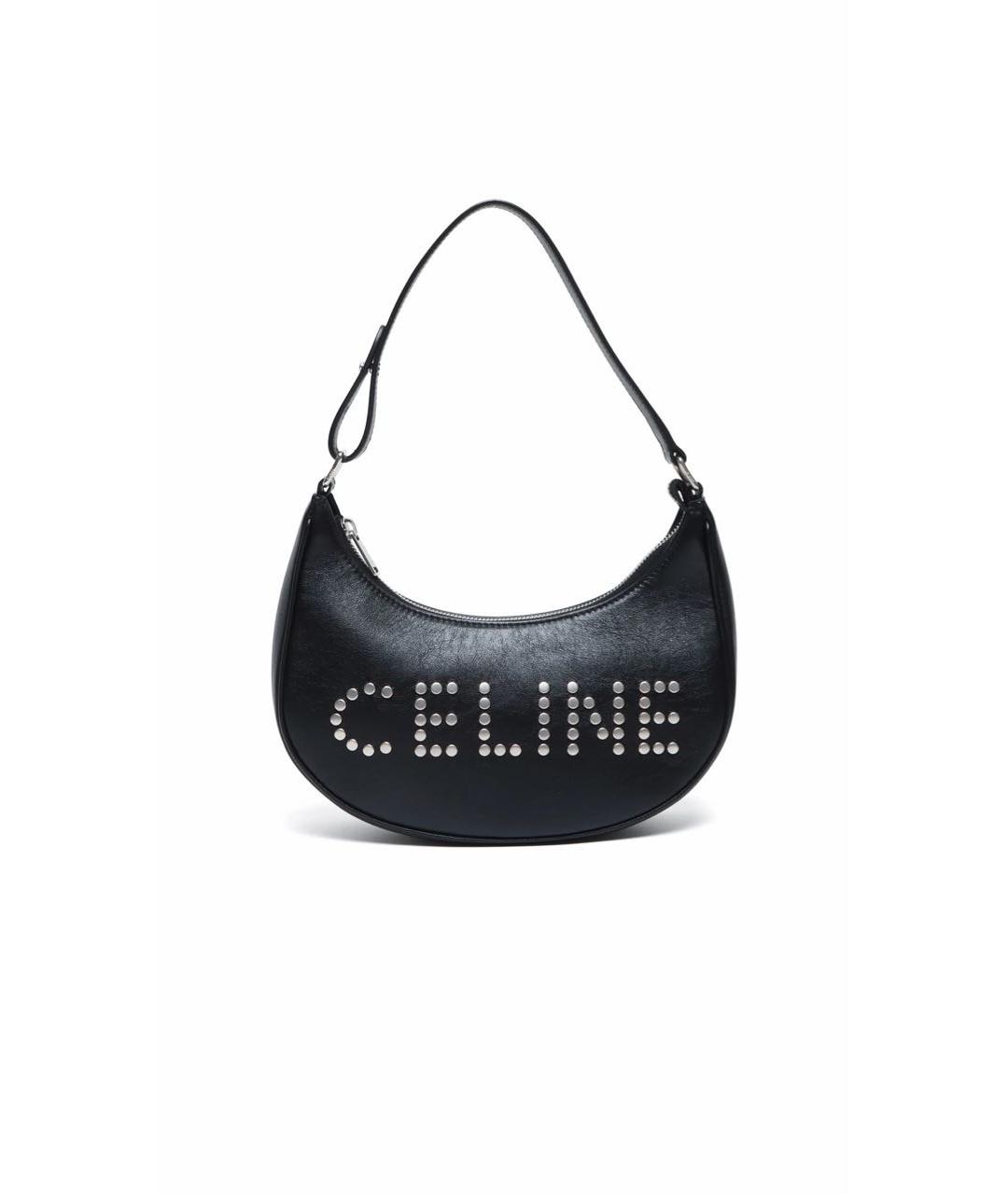 CELINE Черная кожаная сумка через плечо, фото 8