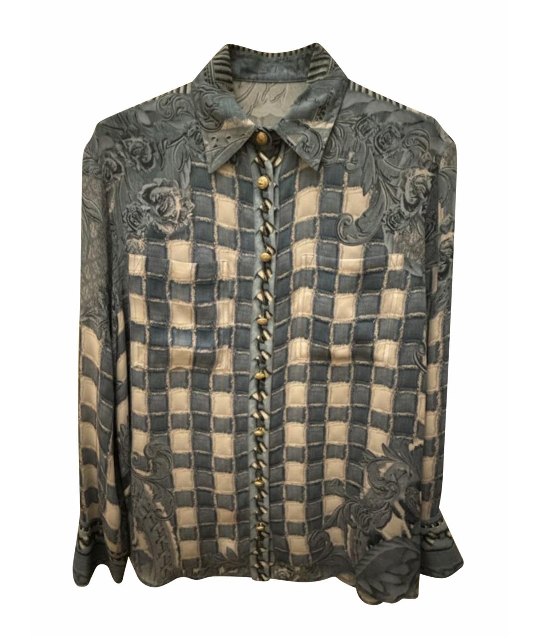 BALMAIN Голубая шелковая блузы, фото 1