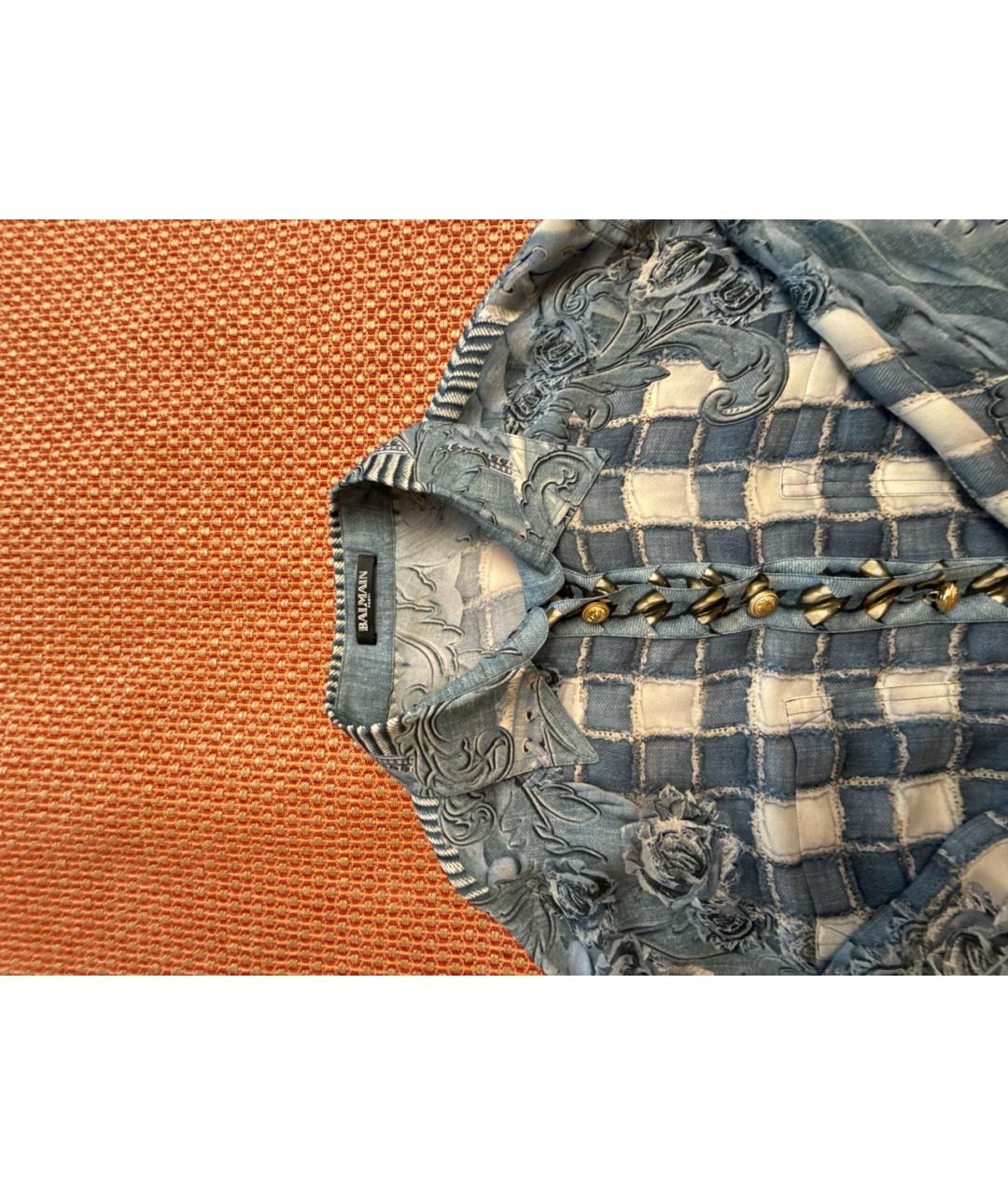 BALMAIN Голубая шелковая блузы, фото 5