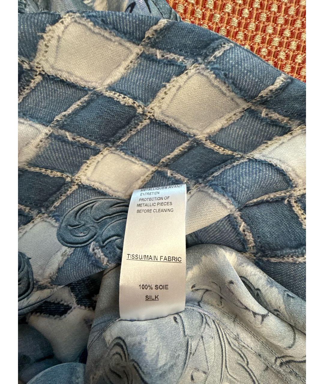 BALMAIN Голубая шелковая блузы, фото 4