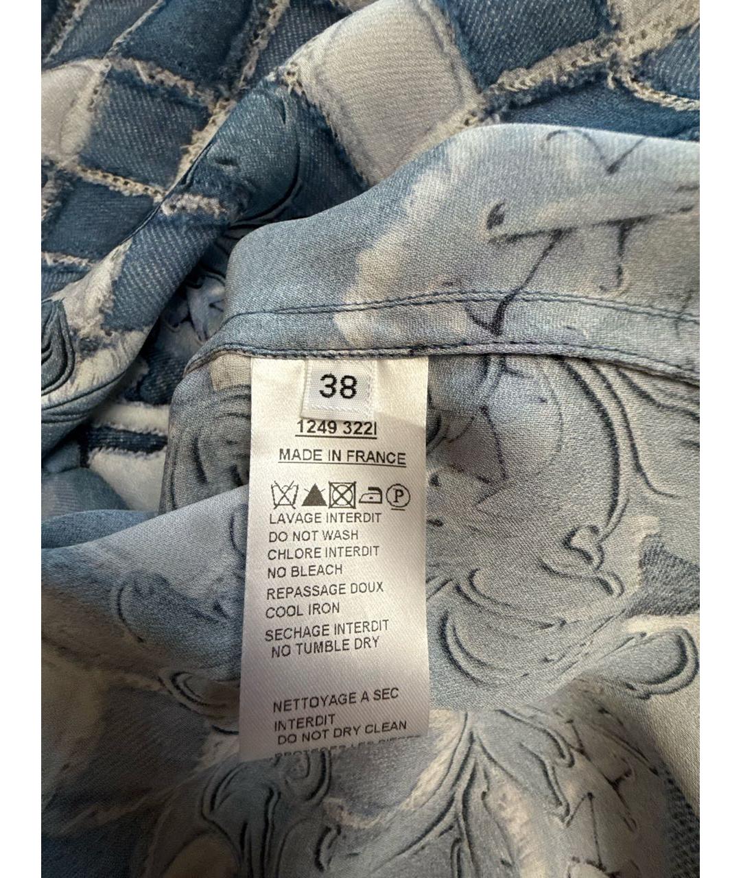 BALMAIN Голубая шелковая блузы, фото 3