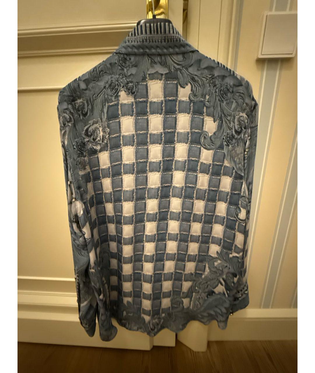 BALMAIN Голубая шелковая блузы, фото 2