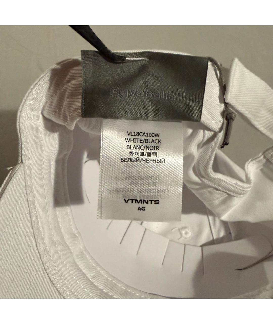 VETEMENTS Белая хлопковая кепка/бейсболка, фото 4