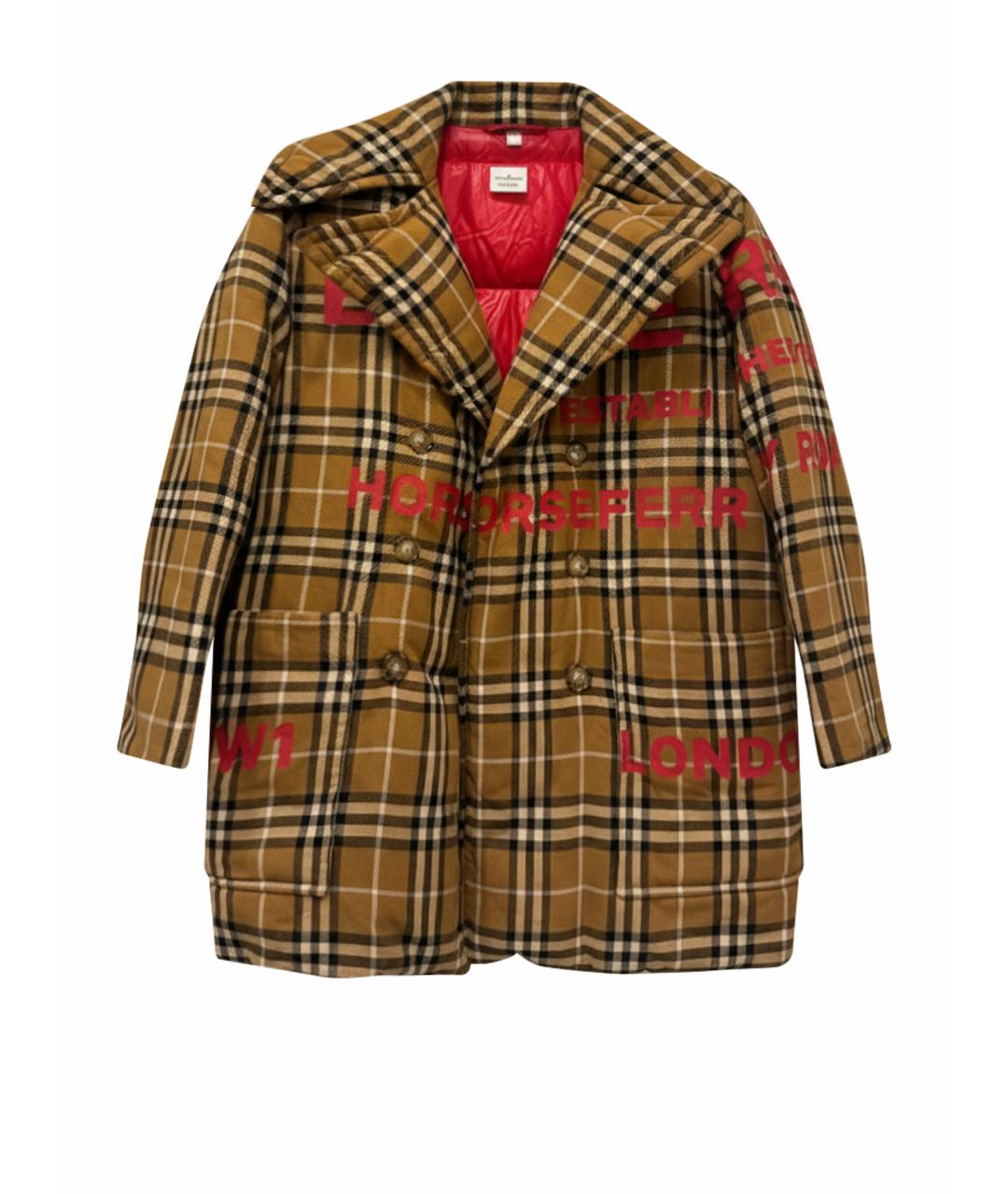 BURBERRY Коричневый полиэстеровый пуховик, фото 1