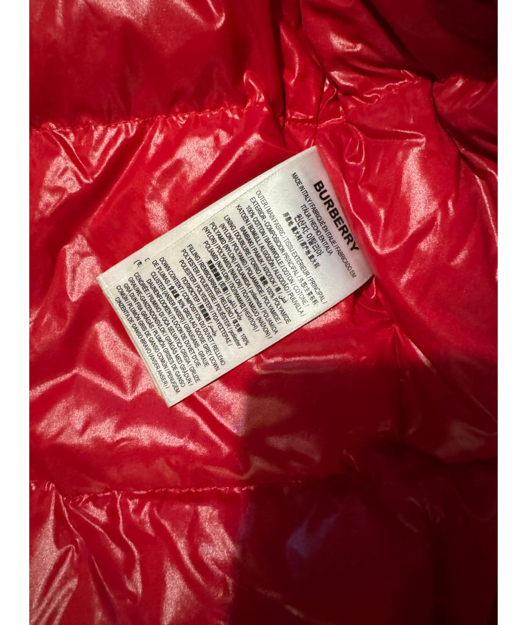 BURBERRY Коричневый полиэстеровый пуховик, фото 4