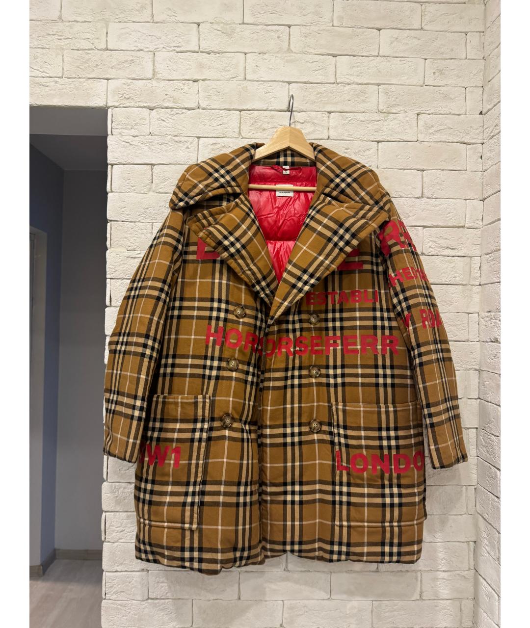 BURBERRY Коричневый полиэстеровый пуховик, фото 8
