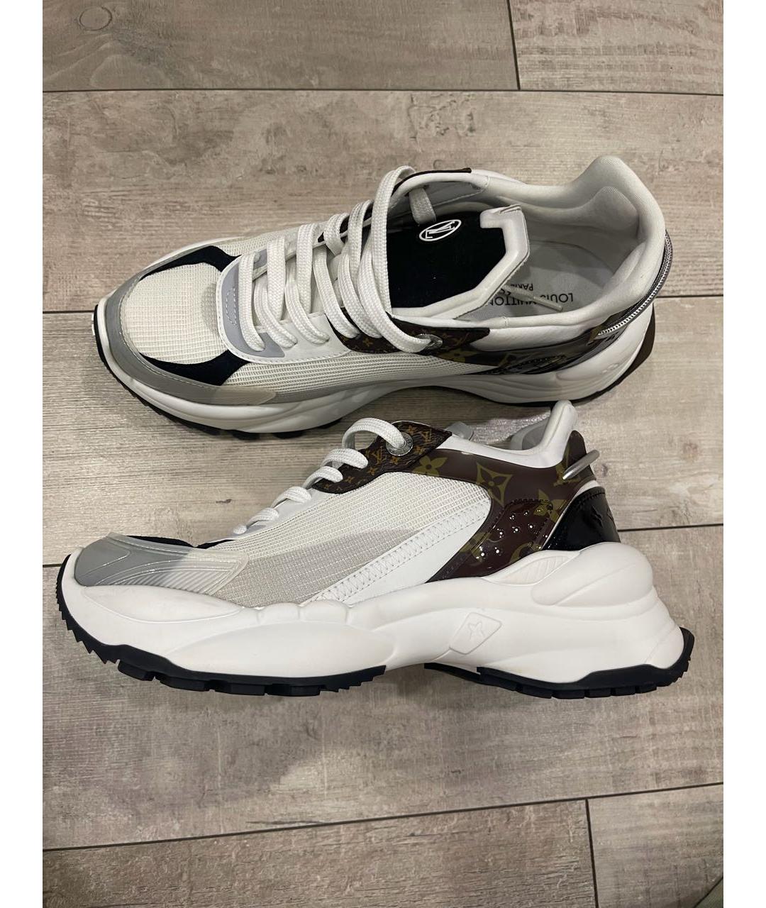 LOUIS VUITTON Бежевые кожаные кроссовки, фото 9