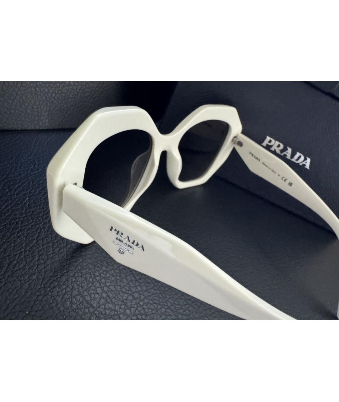 PRADA Белые пластиковые солнцезащитные очки, фото 4