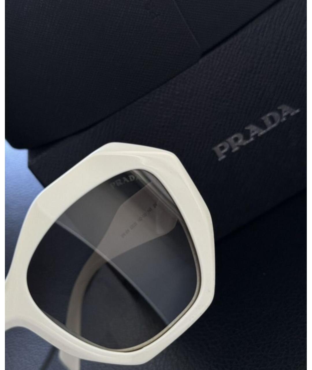 PRADA Белые пластиковые солнцезащитные очки, фото 7