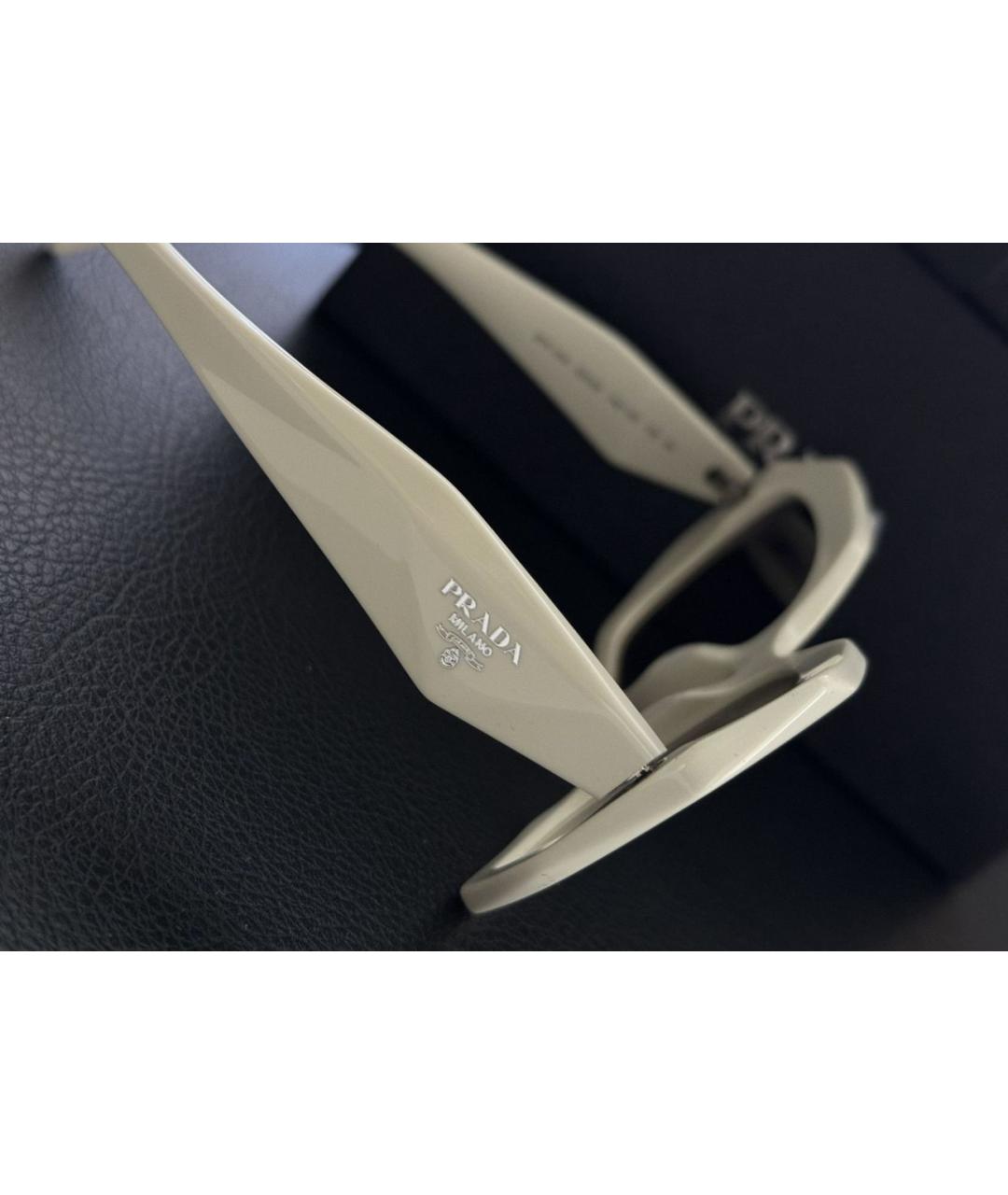 PRADA Белые пластиковые солнцезащитные очки, фото 6