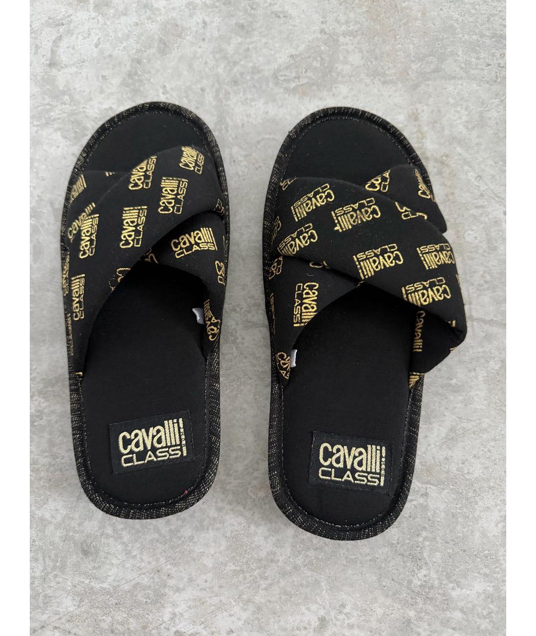 CAVALLI CLASS Черные шлепанцы, фото 3