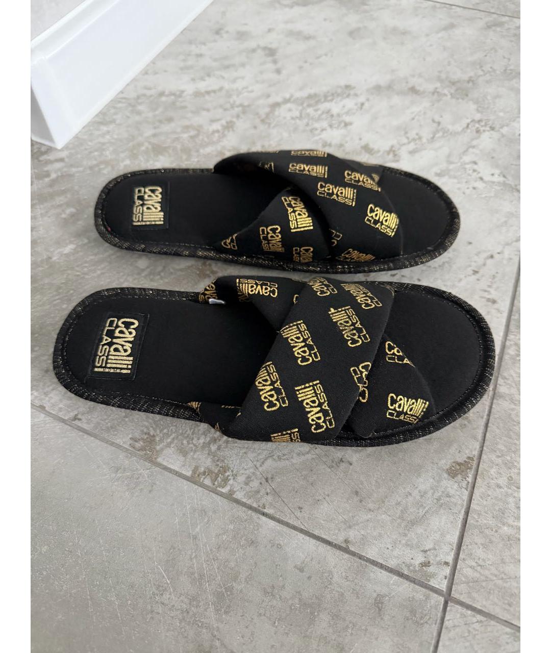 CAVALLI CLASS Черные шлепанцы, фото 5