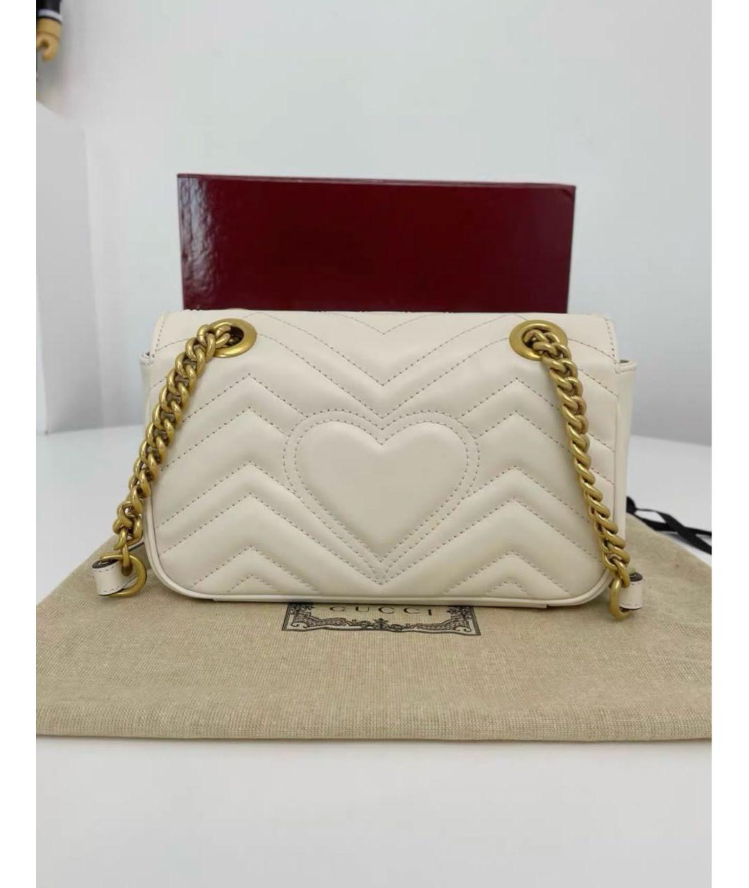 GUCCI Белая кожаная сумка через плечо, фото 5