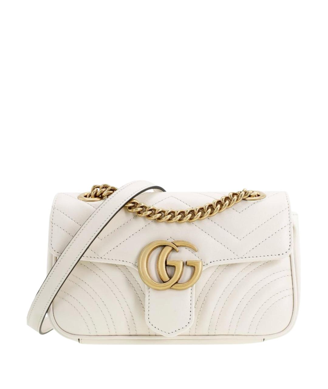 GUCCI Белая кожаная сумка через плечо, фото 1