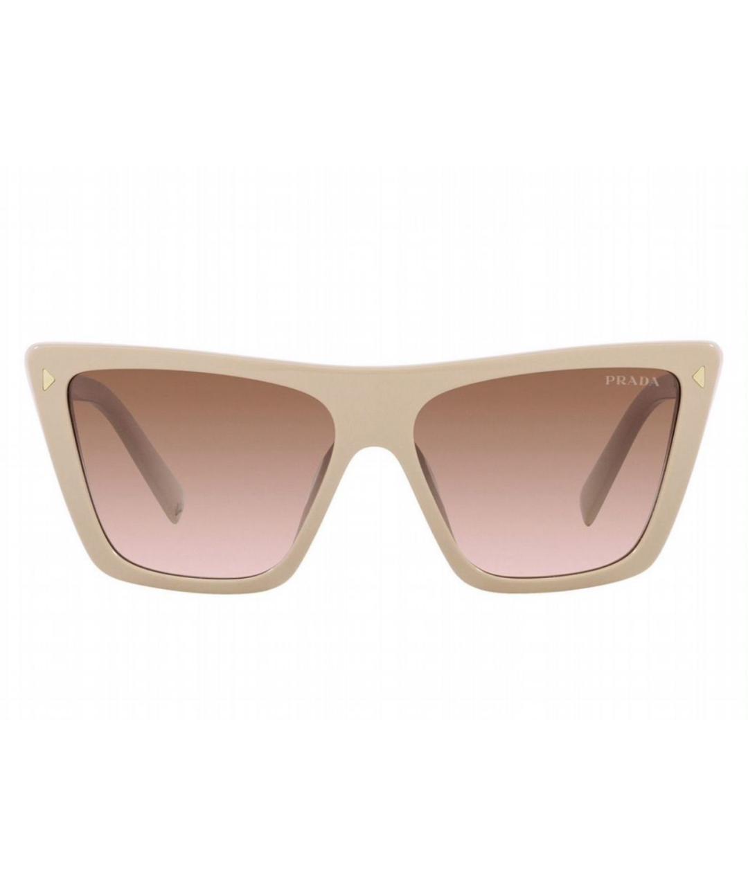 PRADA Бежевые пластиковые солнцезащитные очки, фото 2