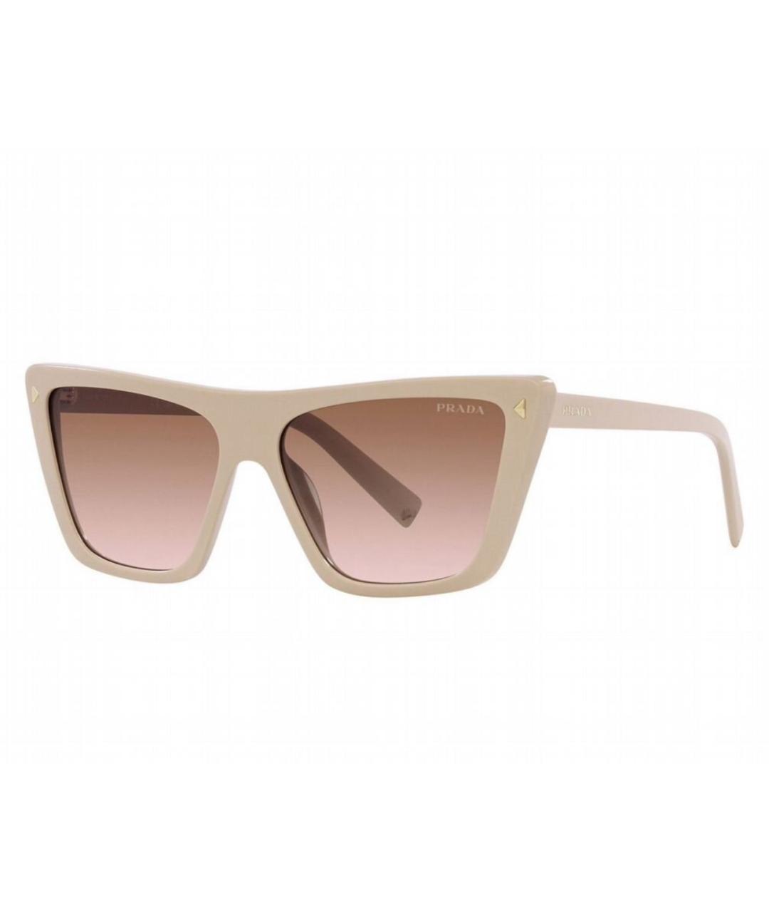 PRADA Бежевые пластиковые солнцезащитные очки, фото 10