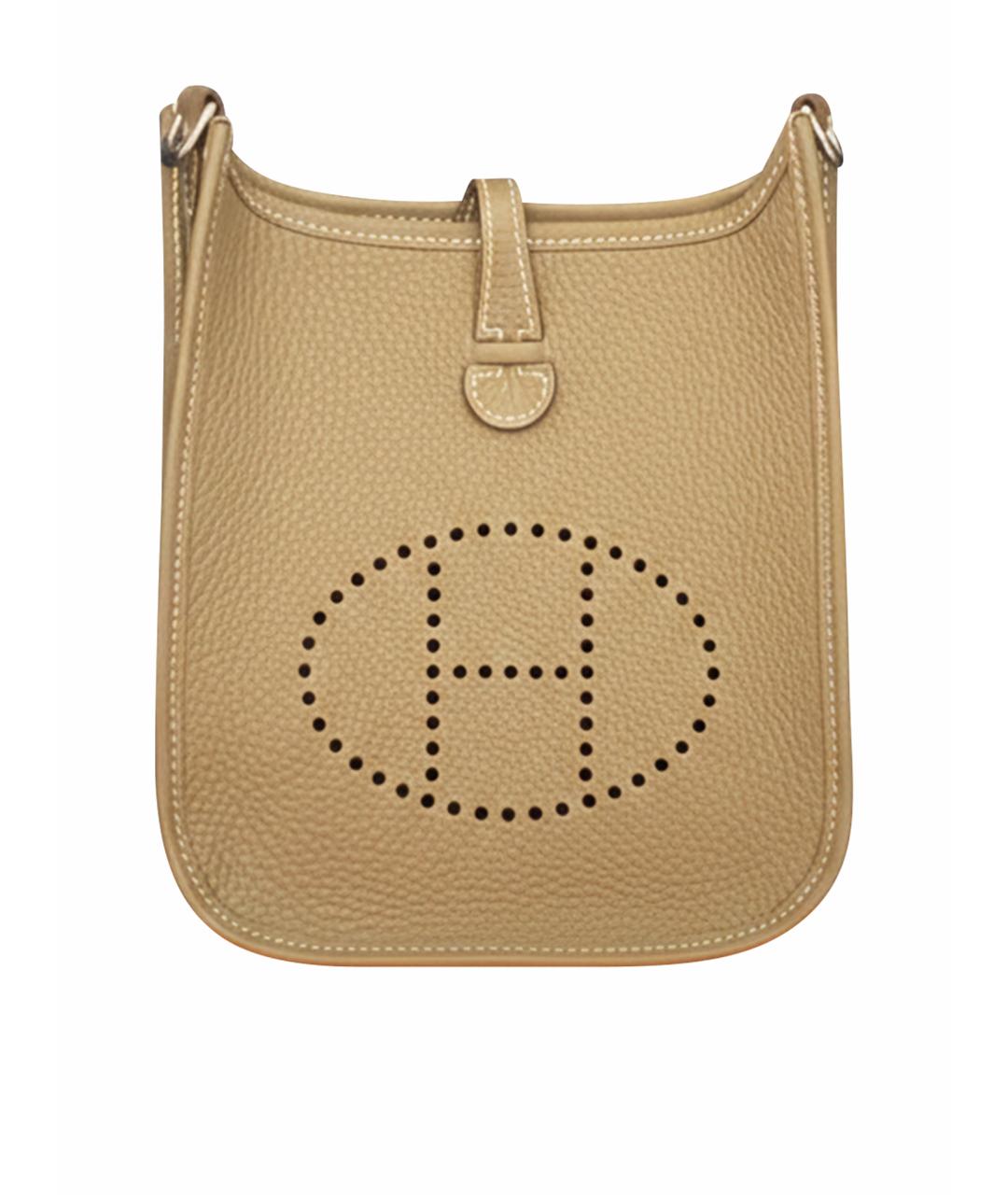 HERMES Бежевая кожаная сумка через плечо, фото 1