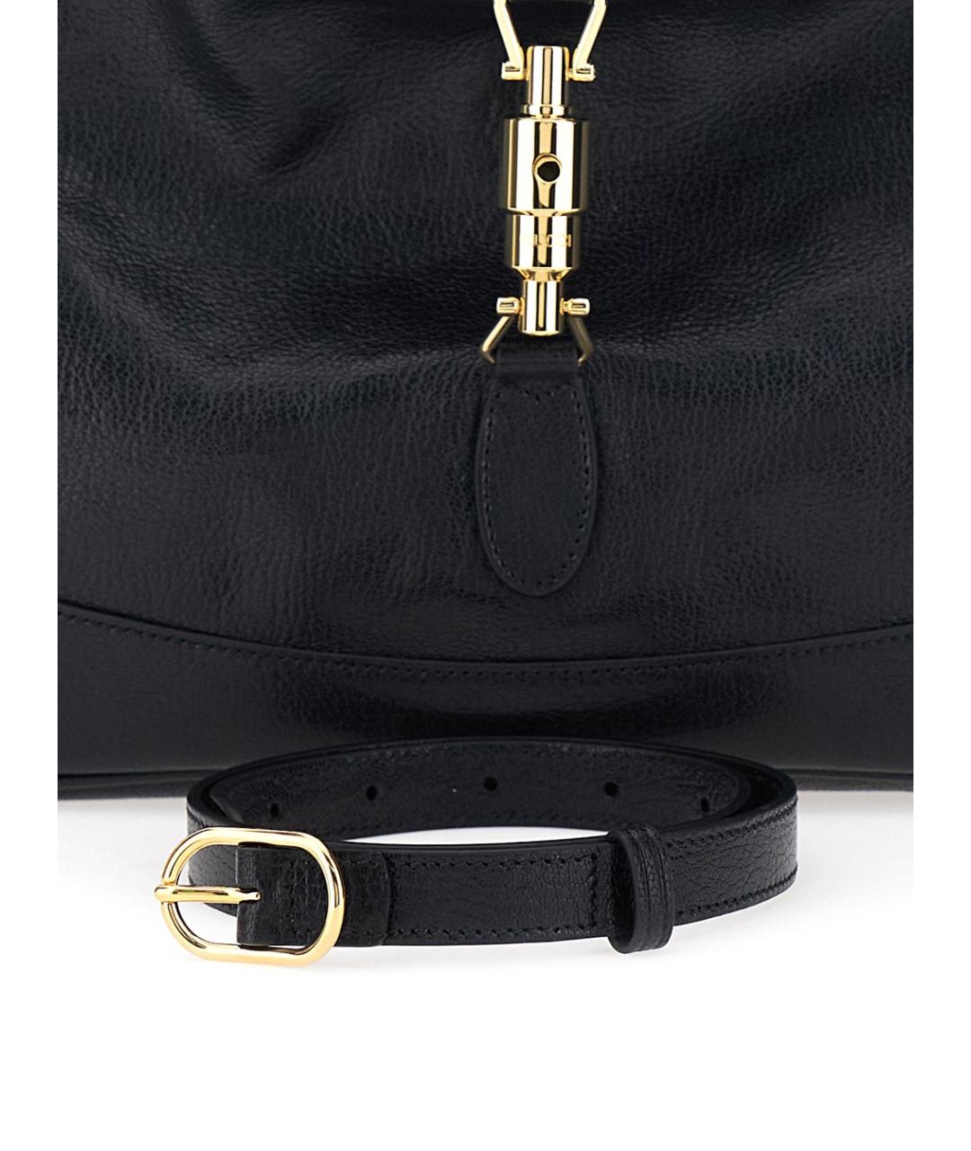 GUCCI Черная кожаная сумка через плечо, фото 5