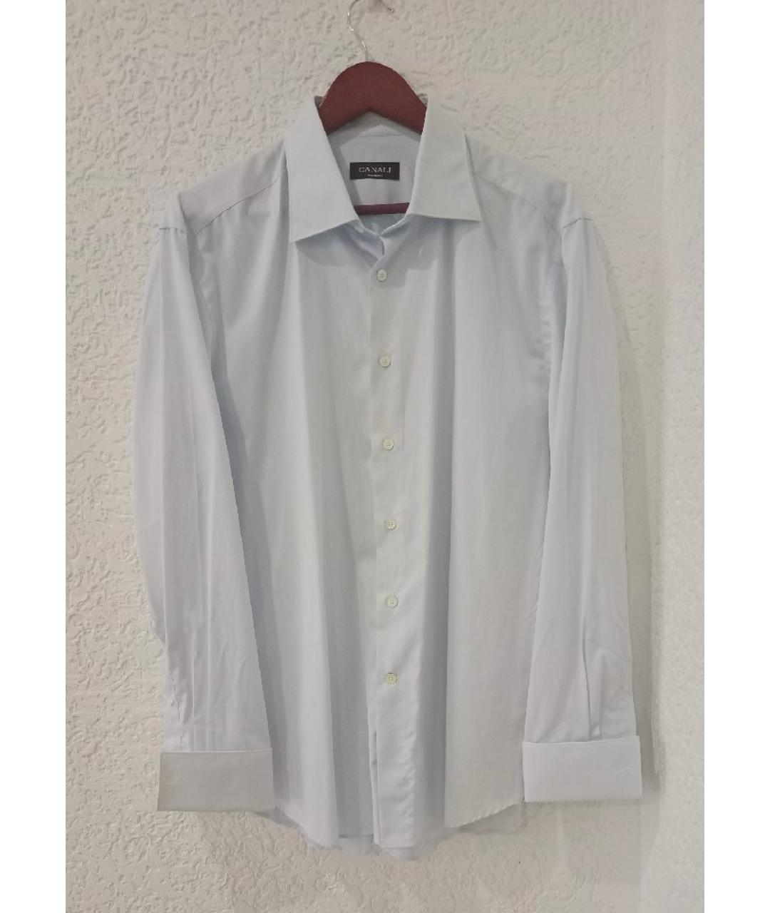 CANALI Голубая хлопковая классическая рубашка, фото 9