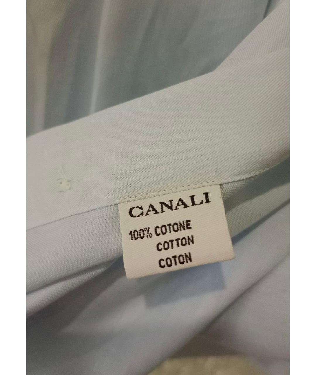 CANALI Голубая хлопковая классическая рубашка, фото 6