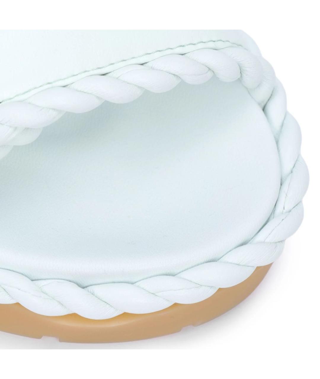 BOTTEGA VENETA Голубые кожаные сандалии, фото 5