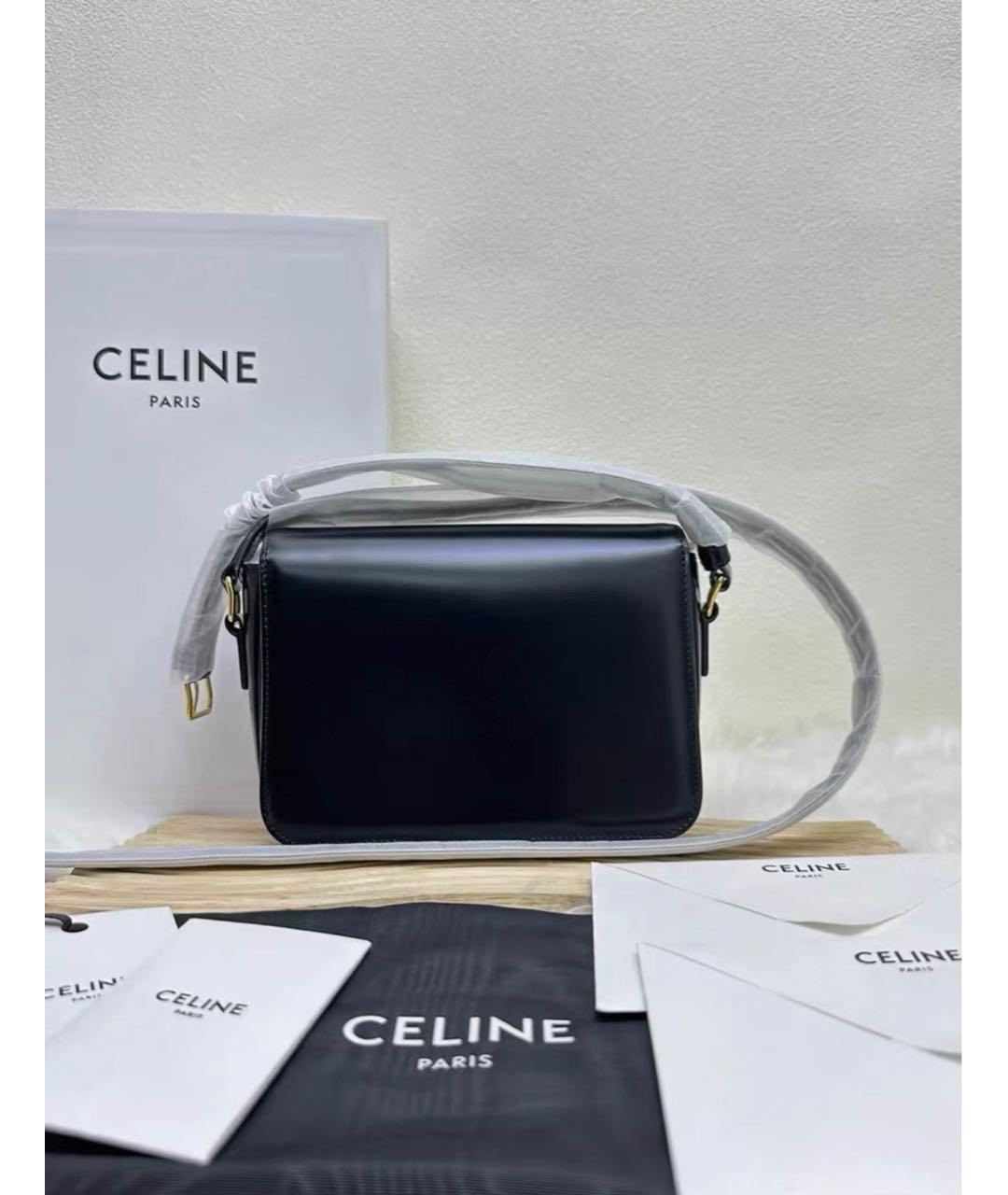 CELINE Черная кожаная сумка через плечо, фото 3