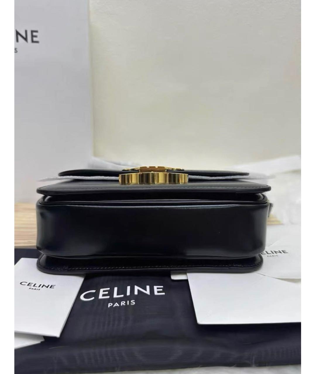 CELINE Черная кожаная сумка через плечо, фото 5