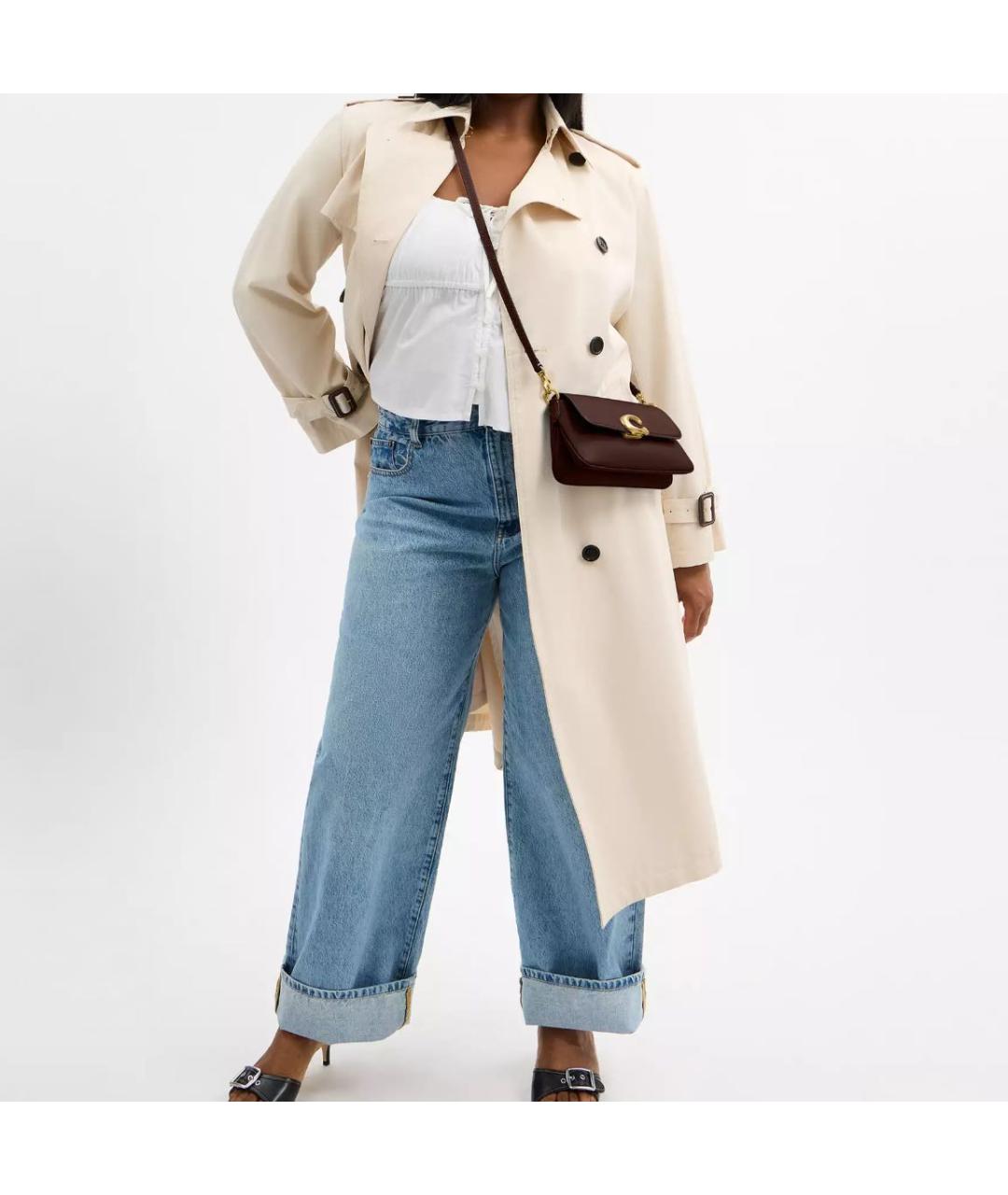 COACH Коричневая кожаная сумка через плечо, фото 4