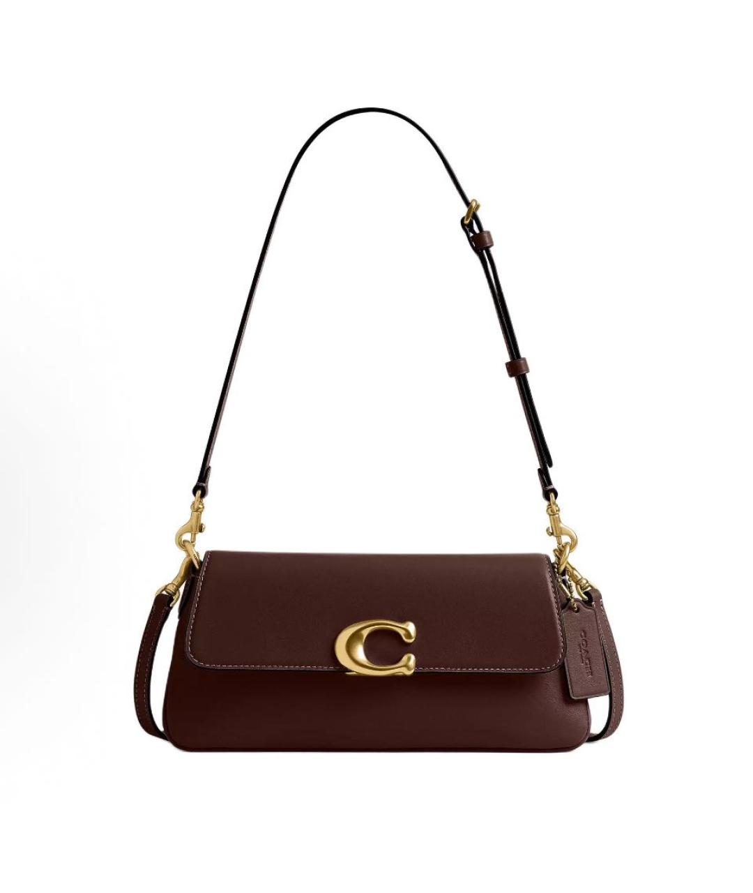 COACH Коричневая кожаная сумка через плечо, фото 9