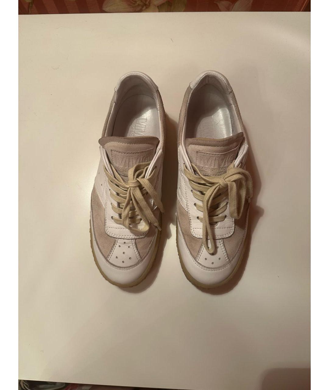 MM6 MAISON MARGIELA Белые кожаные кеды, фото 3