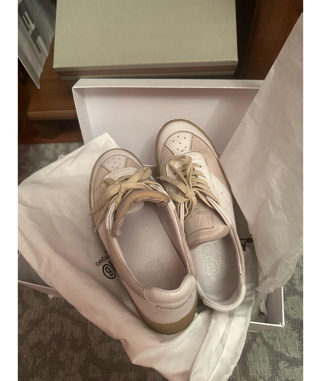 MM6 MAISON MARGIELA Белые кожаные кеды, фото 7