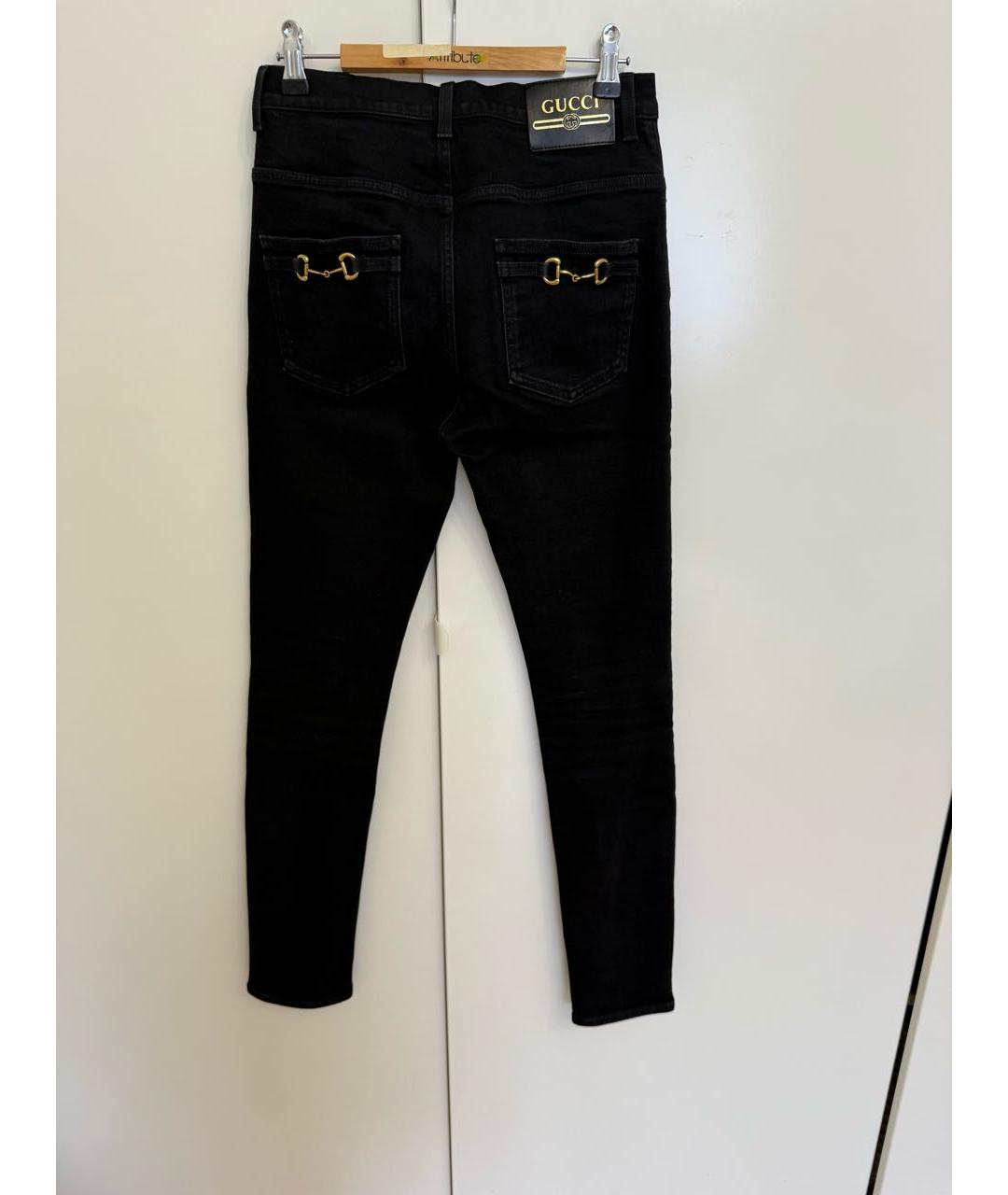 GUCCI Черные хлопковые джинсы слим, фото 3