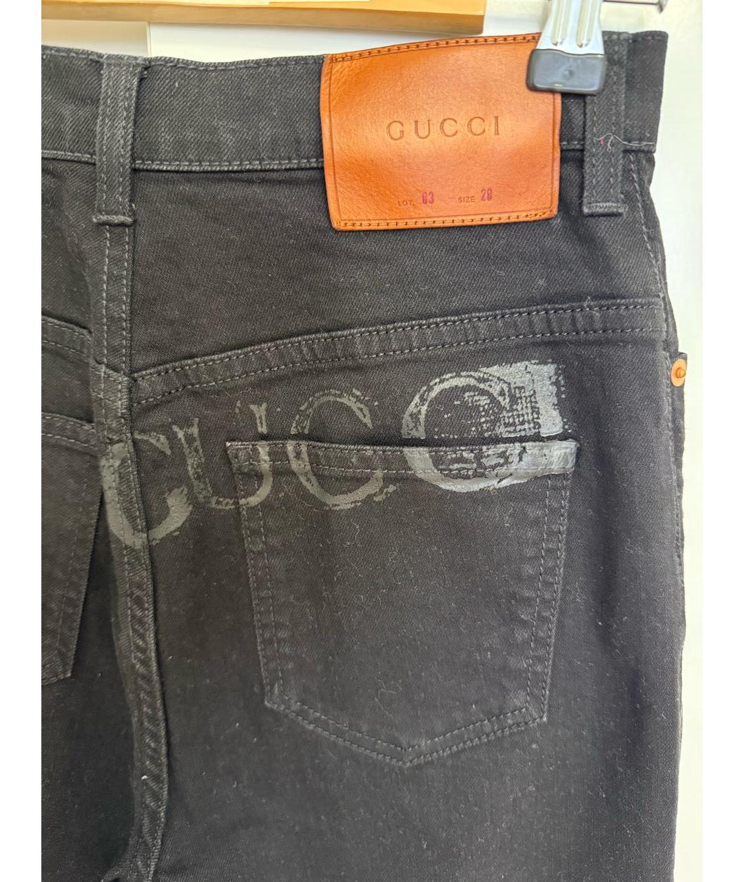 GUCCI Черные хлопковые прямые джинсы, фото 3