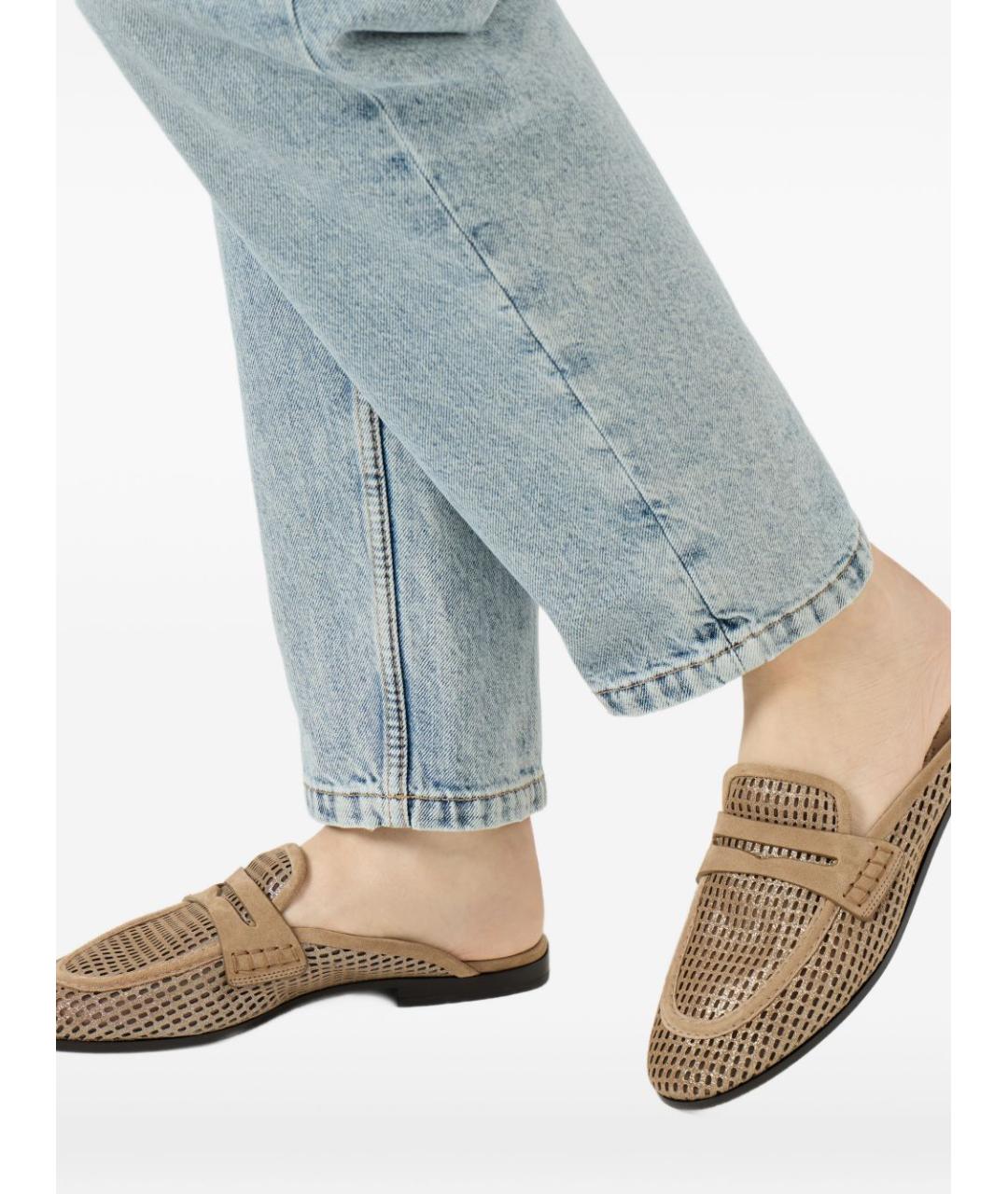 BRUNELLO CUCINELLI Бежевые замшевые мюли, фото 2