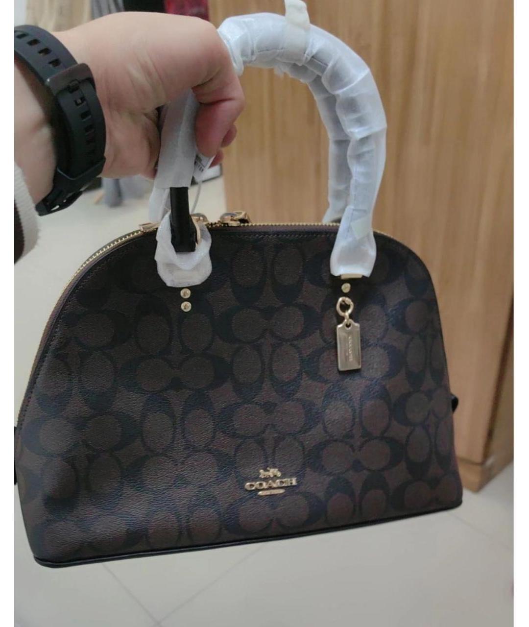 COACH Коричневая сумка с короткими ручками, фото 7