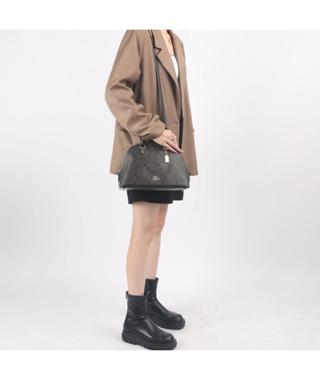 COACH Коричневая сумка с короткими ручками, фото 4